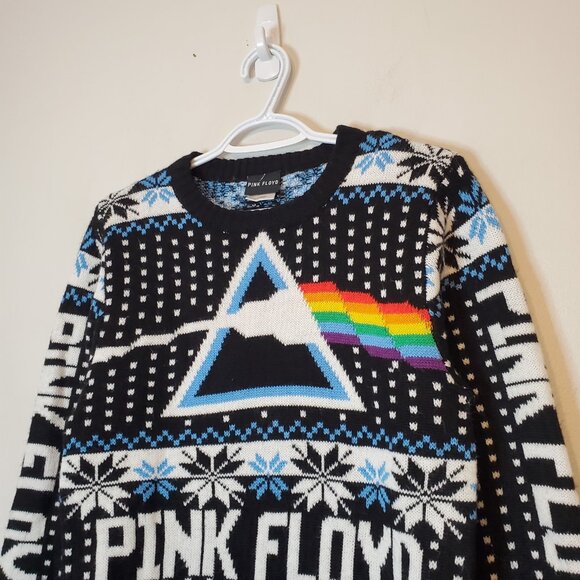 Pink Floyd Ugly Christmas Sweater Knit Sweater Black Size S - Picture 3 of 5